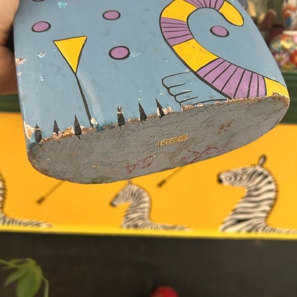 Indonesian Painted Wood Folk Art Lion Vintage - Picture 3 of 11